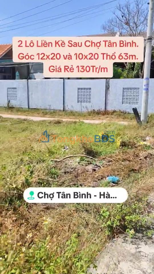 Đất Thổ Cư 63m² Liền Kề Chợ Tân Bình, Tuy Phong - Giá Đầu Tư 130Tr/m²