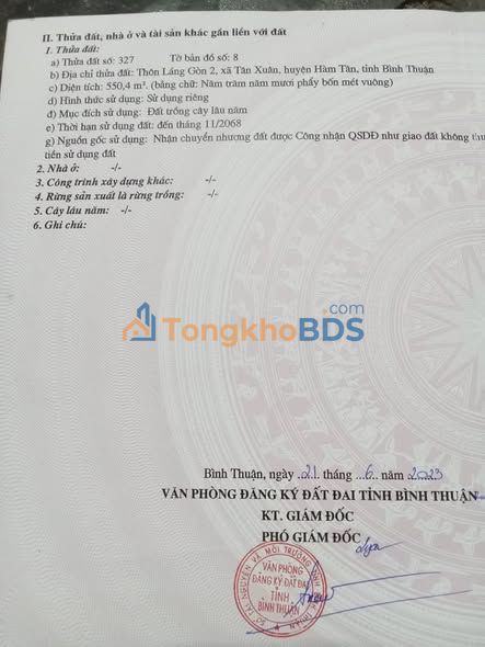 Đất nền Tân Xuân Hàm Tân 566m² 1 tỷ - Tiềm năng tăng giá