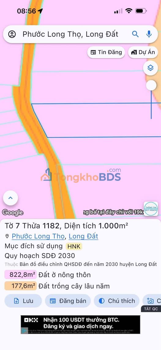 Đất nền Phước Long Thọ 1.120m² 1,5 tỷ - Sổ đỏ chính chủ