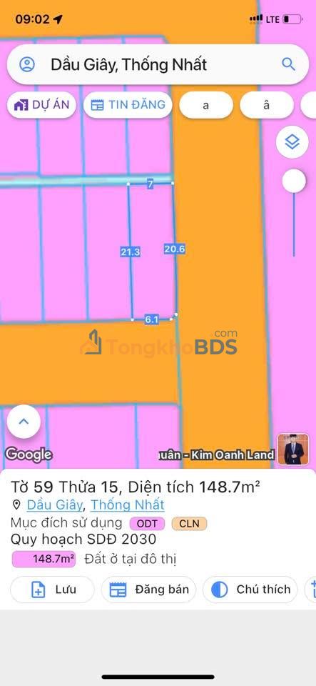 Đất nền Thị trấn Dầu Giây 140m² 3 tỷ - Đường to ô tô