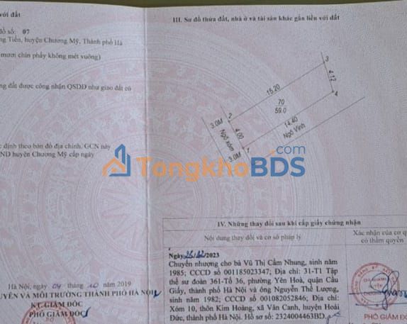 Đất nền Nam Phương Tiến Chương Mỹ 59m² 678 triệu - Sổ đỏ chính chủ