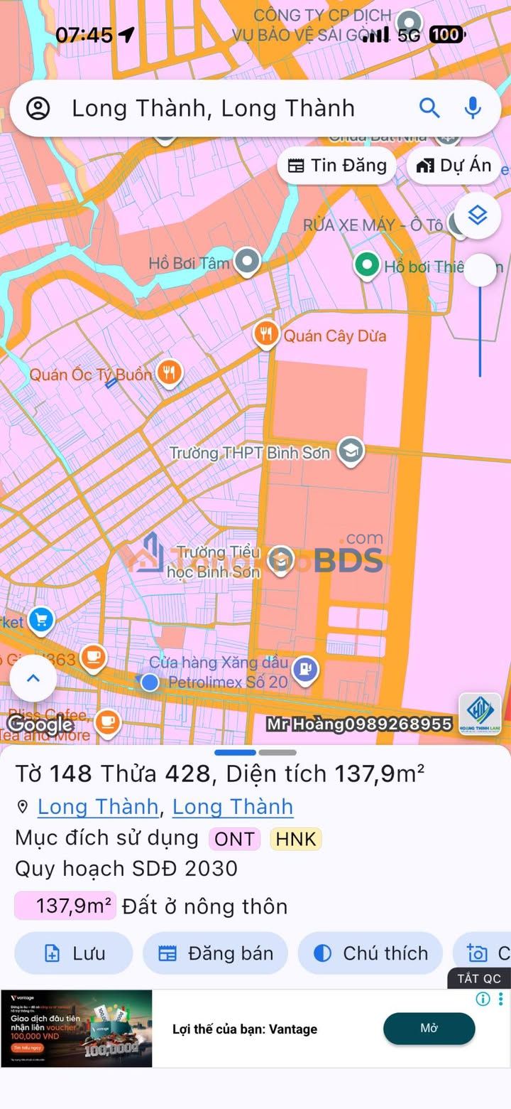 Đất Bình Sơn Long Thành 123m² 1.9 tỷ - Giá tốt hiếm có