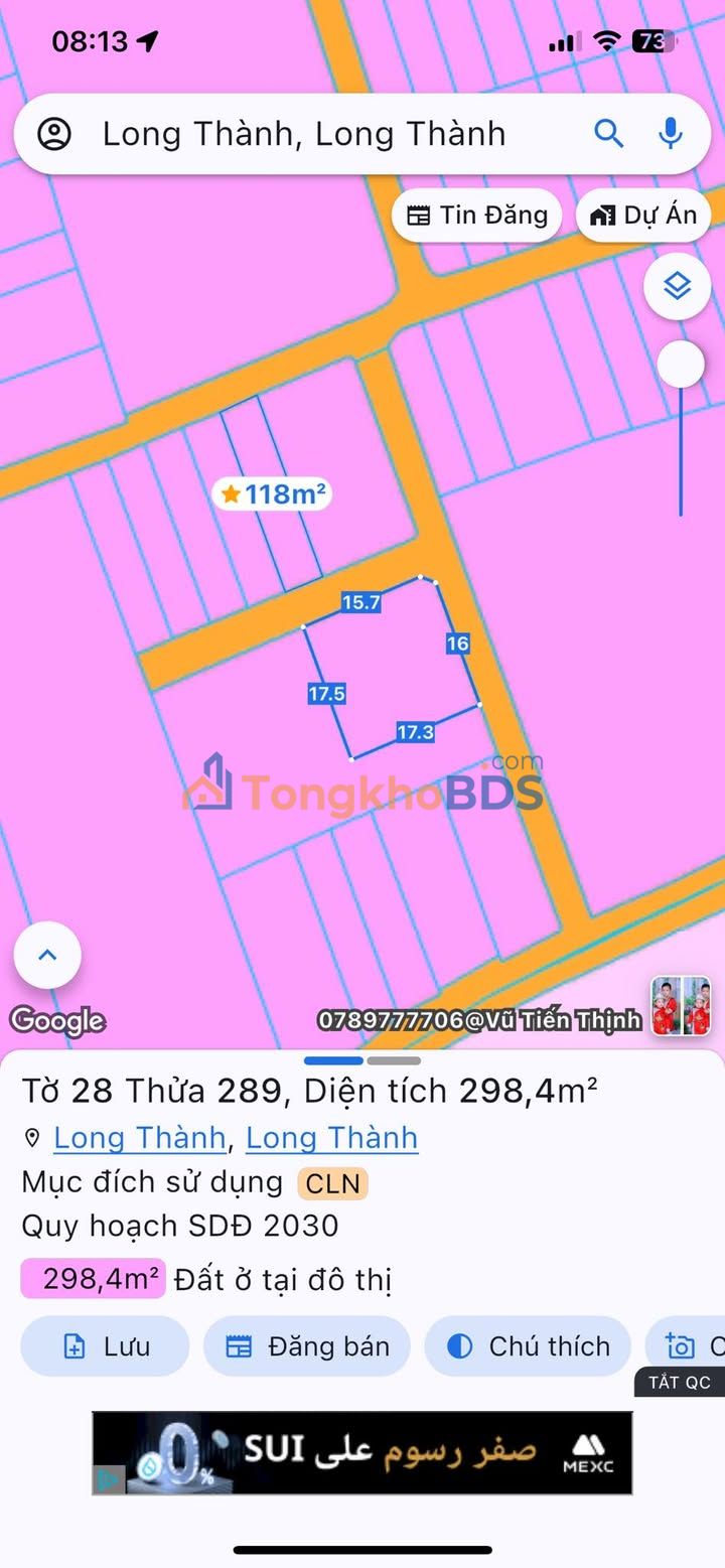 Đất nền Long Thành 298m² giá 3,2 tỷ - Đường to ô tô