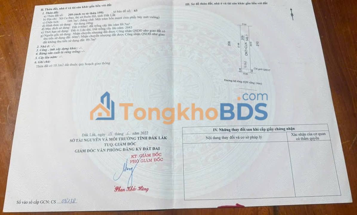 Đất nền Cư Bao Buôn Hồ 150m² 420tr - Sổ đỏ chính chủ