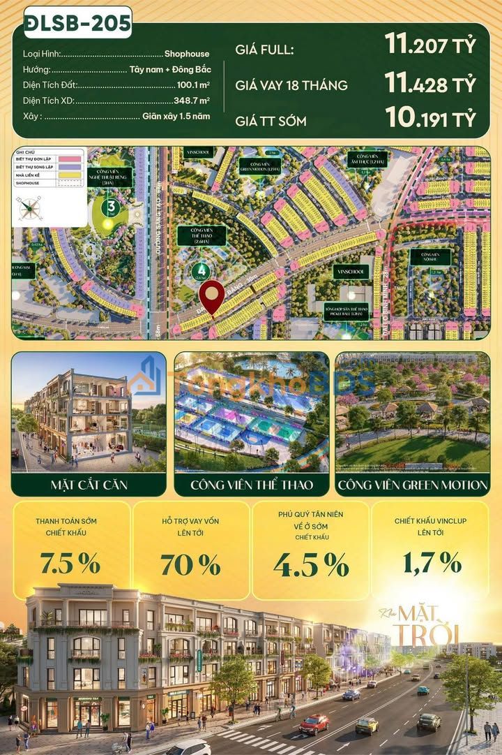 Shophouse Vinhomes Vũ Yên 100m² 10.1 tỷ - Đầu tư sinh lời