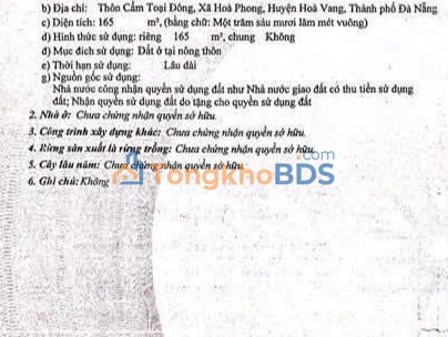 Đất nền Túy Loan Đà Nẵng 165m² giá 1.15 tỷ - Giá tốt hiếm có