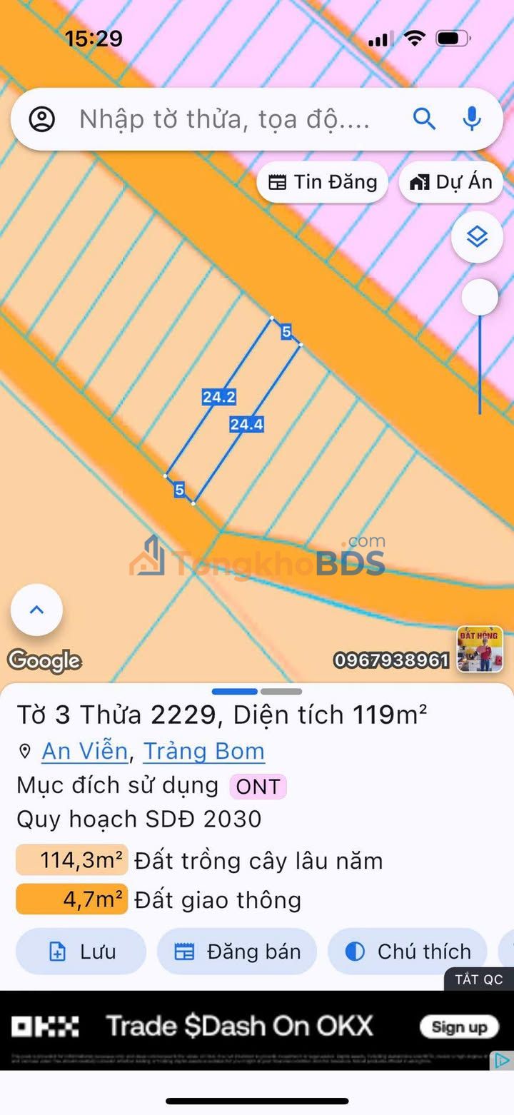 Đất Nền An Viễn, Long Thành 120m² - Hai Mặt Tiền, Full Thổ Cư Giá Tốt