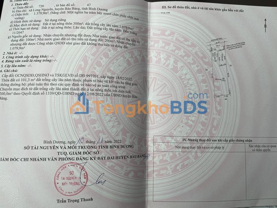 Nhà riêng Long Nguyên 1.640m² giá 5 tỷ - Sẵn sàng ở ngay