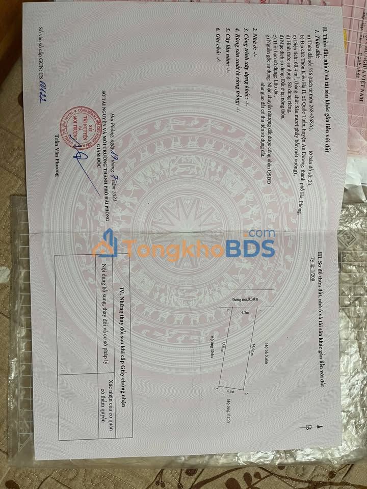 Đất nền Kiều Hạ Tiên Lãng 60m² 1 tỷ - Đường to ô tô