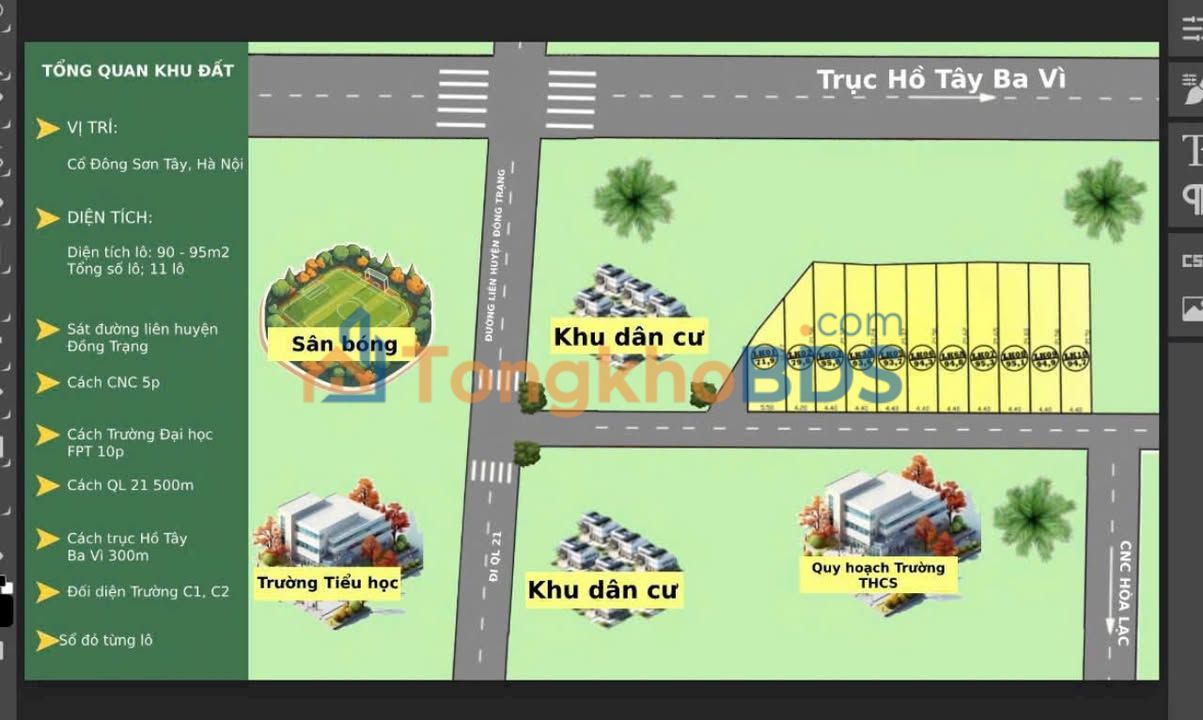 Đất Cổ Đông Sơn Tây 94m² 2.48 tỷ - Đường ô tô tránh