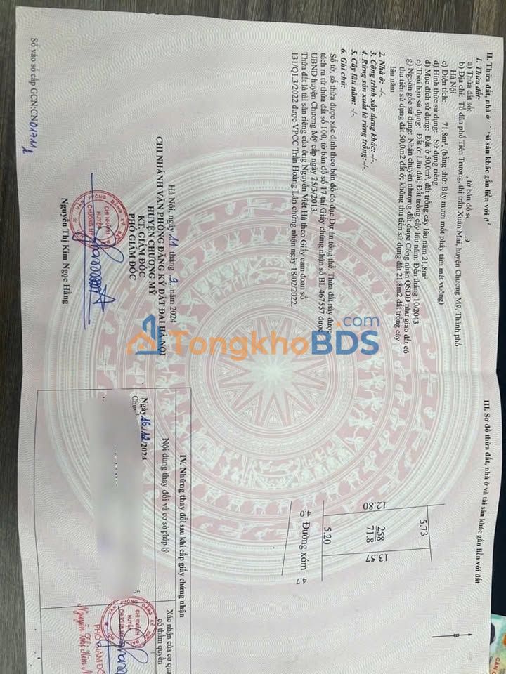 Đất Xuân Mai Tiên Phương 72m² hơn 2 tỷ - Đường to ô tô