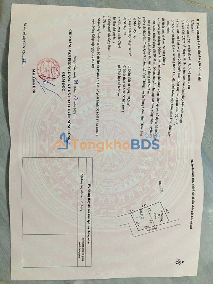 Nhà Vườn 252m² Gần KCN Vạn Thắng, Triệu Sơn - Sẵn Sàng Đón Chủ Mới