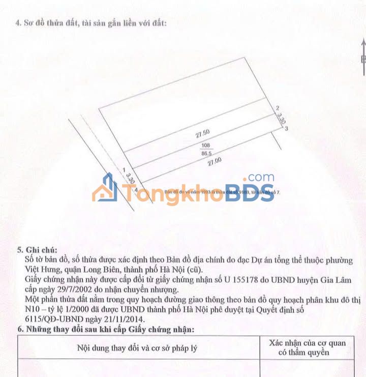 Đất Vũ Đức Thận Việt Hưng 178m² 40.94 tỷ - Sổ đỏ chính chủ
