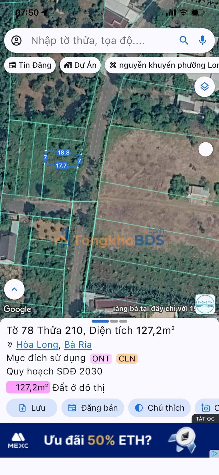 Đất nền Hòa Long Bà Rịa 132m² 2.05 tỷ - Giá tốt hiếm có