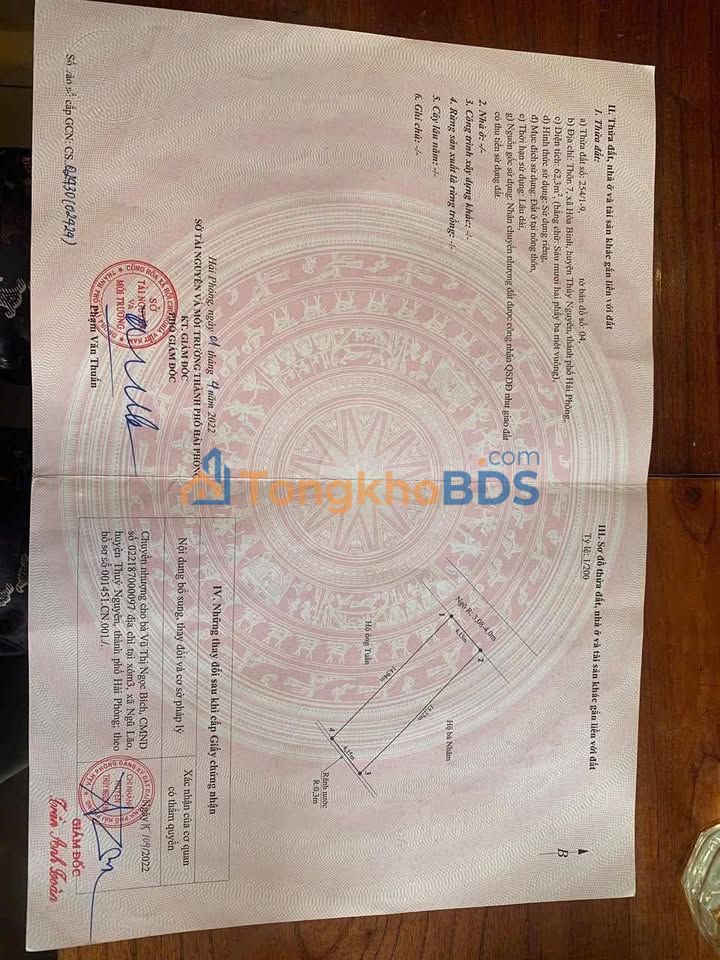 Đất Nền Thủy Nguyên, Hải Phòng - 62.3m² - Ô tô Tới Đất - Giá 1.1 Tỷ