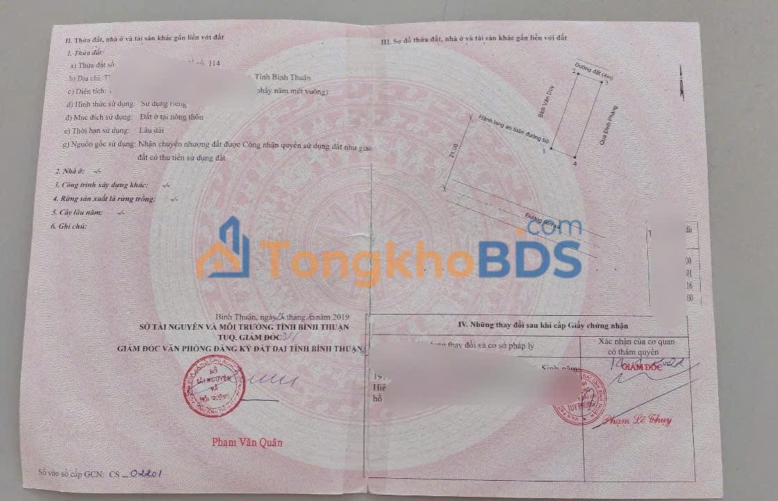 Đất thổ cư Phú Lạc Tuy Phong 161m² 1.2 tỷ - Đất thổ cư 100%