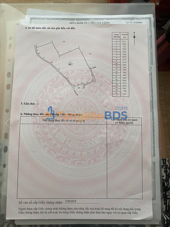 Đất vườn Hòa Bình Trà Ôn 5.000m² - Sổ đỏ chính chủ