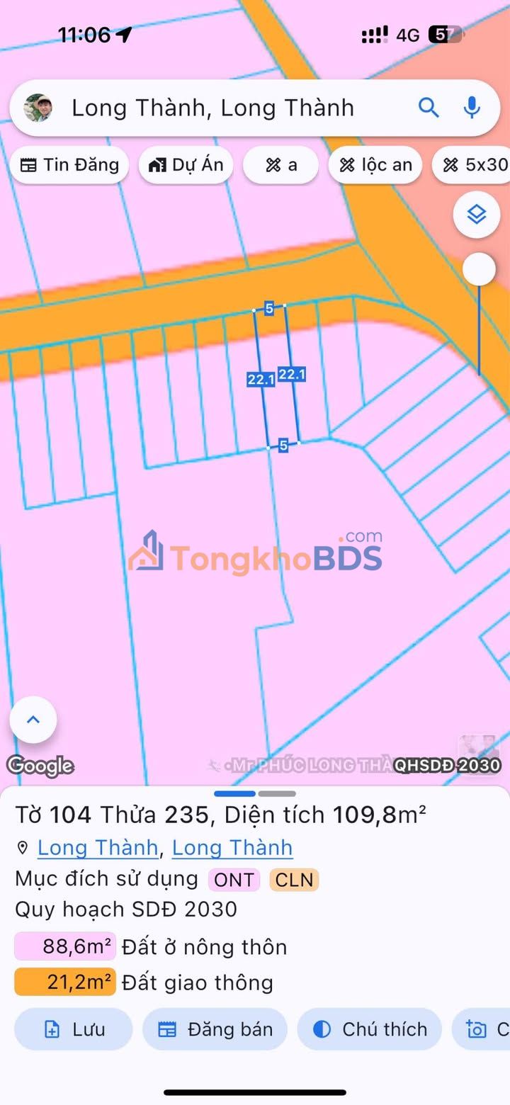 Đất nền Lộc An Long Thành 110m² 2.05 tỷ - Sổ đỏ chính chủ