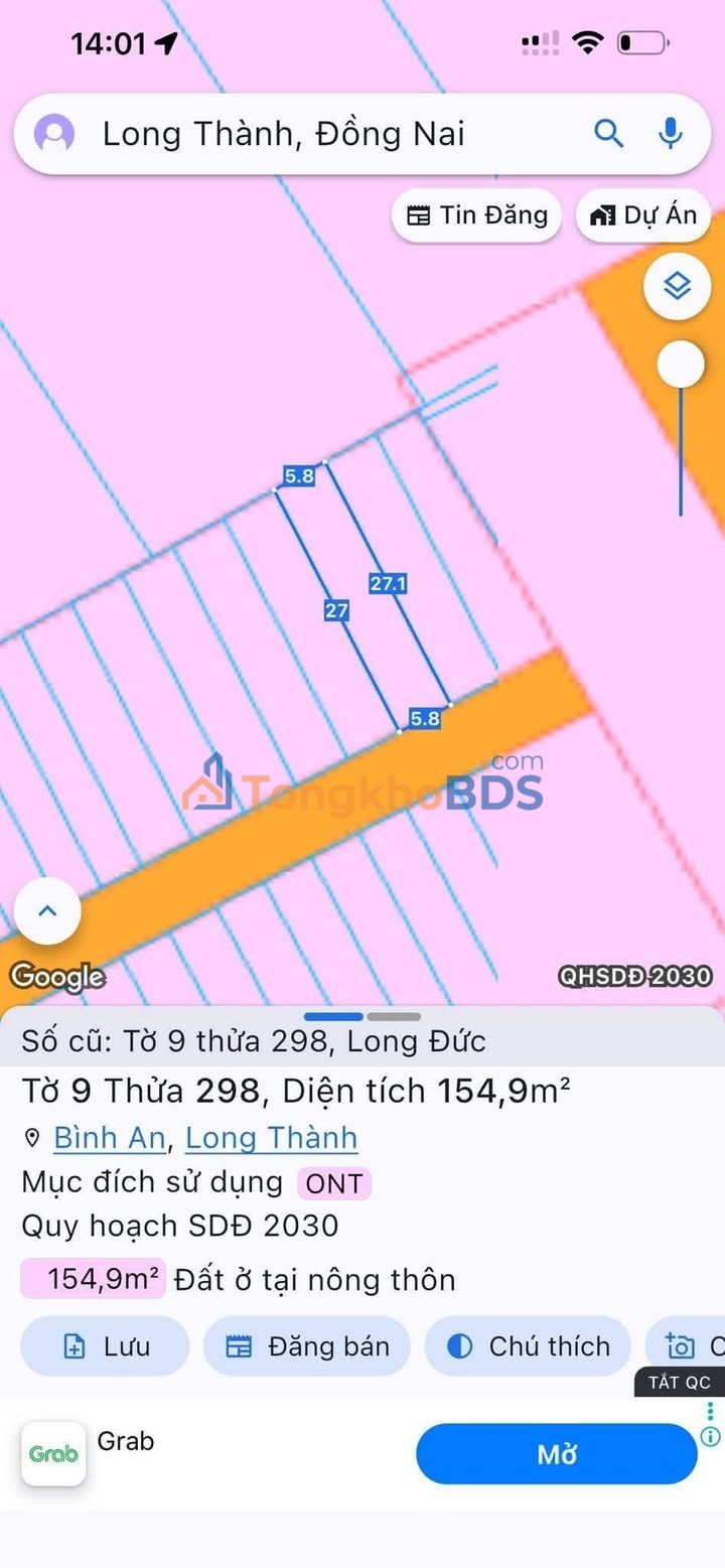 Đất nền Long Đức Long Thành 157m² 960 triệu - Sổ đỏ chính chủ