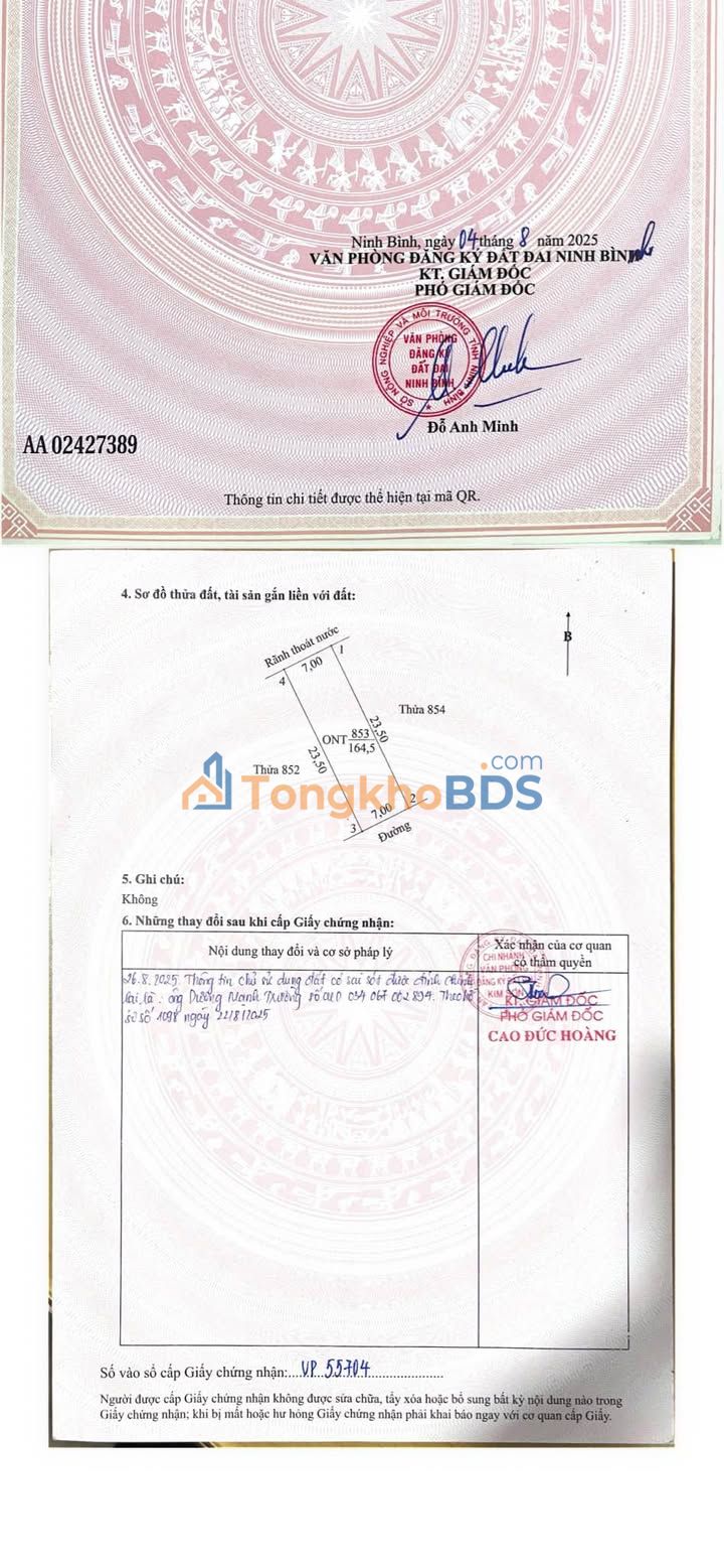 Đất nền E2 Duy Tiên 164m² 1,2 tỷ - Sổ đỏ chính chủ