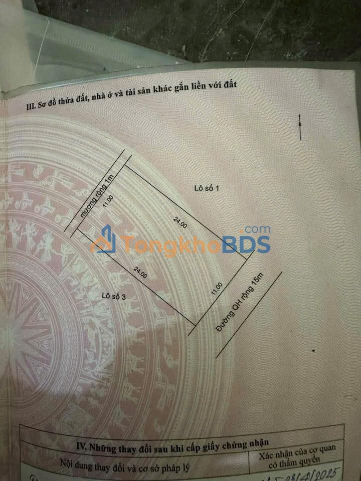 Đất Yên Hòa Cẩm Xuyên 264m² dưới 1 tỷ - Sổ đỏ