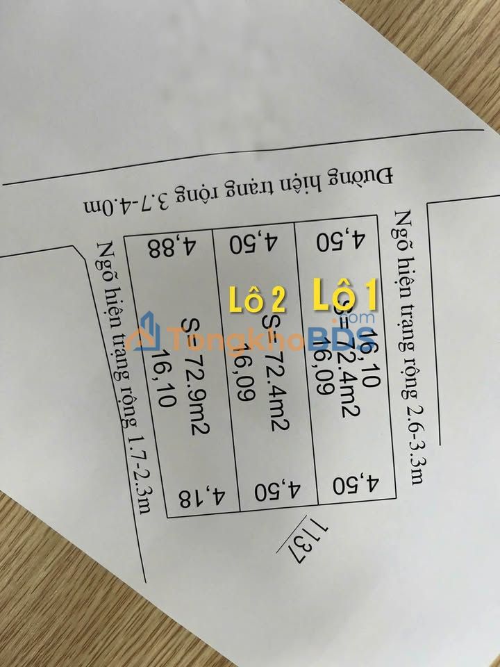 Đất nền Quảng Thịnh 72.4m² - Sổ hồng thổ cư, gần KCN