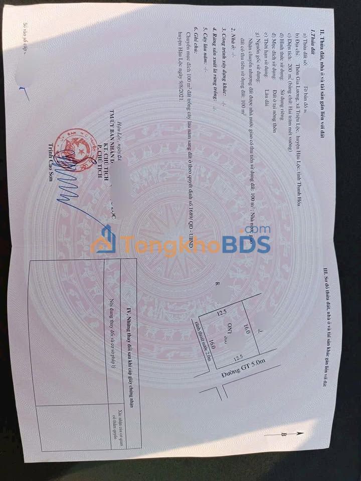 Đất nền Triệu Lộc Thanh Hóa 600-699 triệu - Giá tốt hiếm có