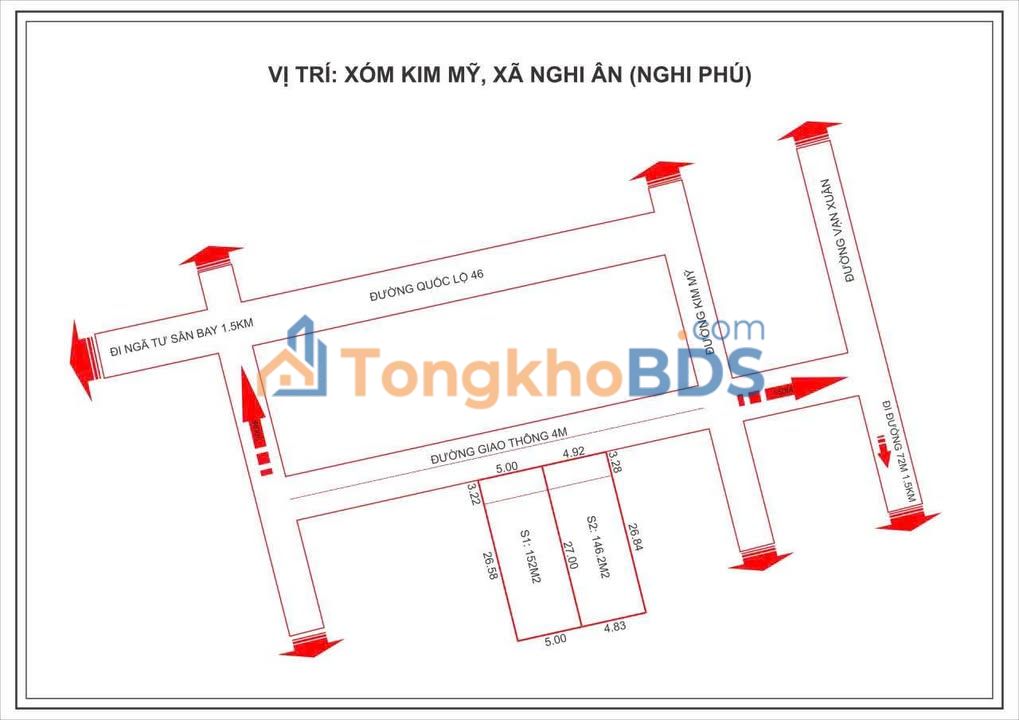 Đất nền Nghi Ân Vinh 146m² 2 tỷ - Sổ đỏ chính chủ