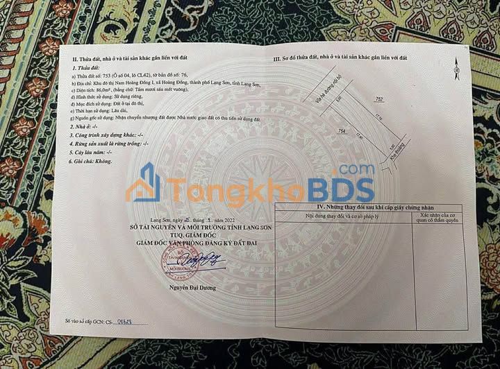 Bán đất nền Lạng Sơn 86m² - Vị trí trung tâm, tiềm năng tăng giá