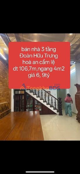 Nhà Đường Đoàn Hữu Trưng Cẩm Lệ 107m²/6,9 tỷ - Chính chủ bán