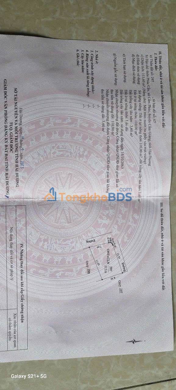 Đất nền Cẩm Giàng 114m² 1 tỷ - Sổ đỏ chính chủ