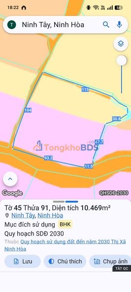 Đất Ninh Tây Ninh Hòa 1ha giá đầu tư - Đường to ô tô