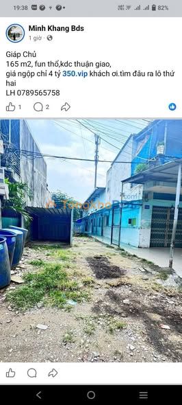 Đất nền Thuận Giao 165m² 4.5 tỷ - Đất thổ cư 100%