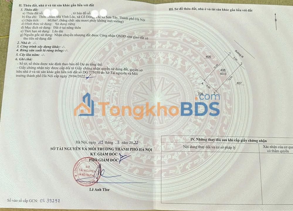 Đất nền Quốc lộ 21 Hà Đông 60m² 2.2 tỷ - Sổ đỏ chính chủ