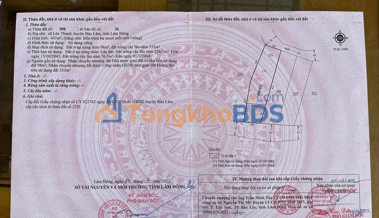 Đất Mặt Tiền Liên Xã Bảo Lâm - 369m² Thổ Cư, Gần Thiền Viện Linh Sơn