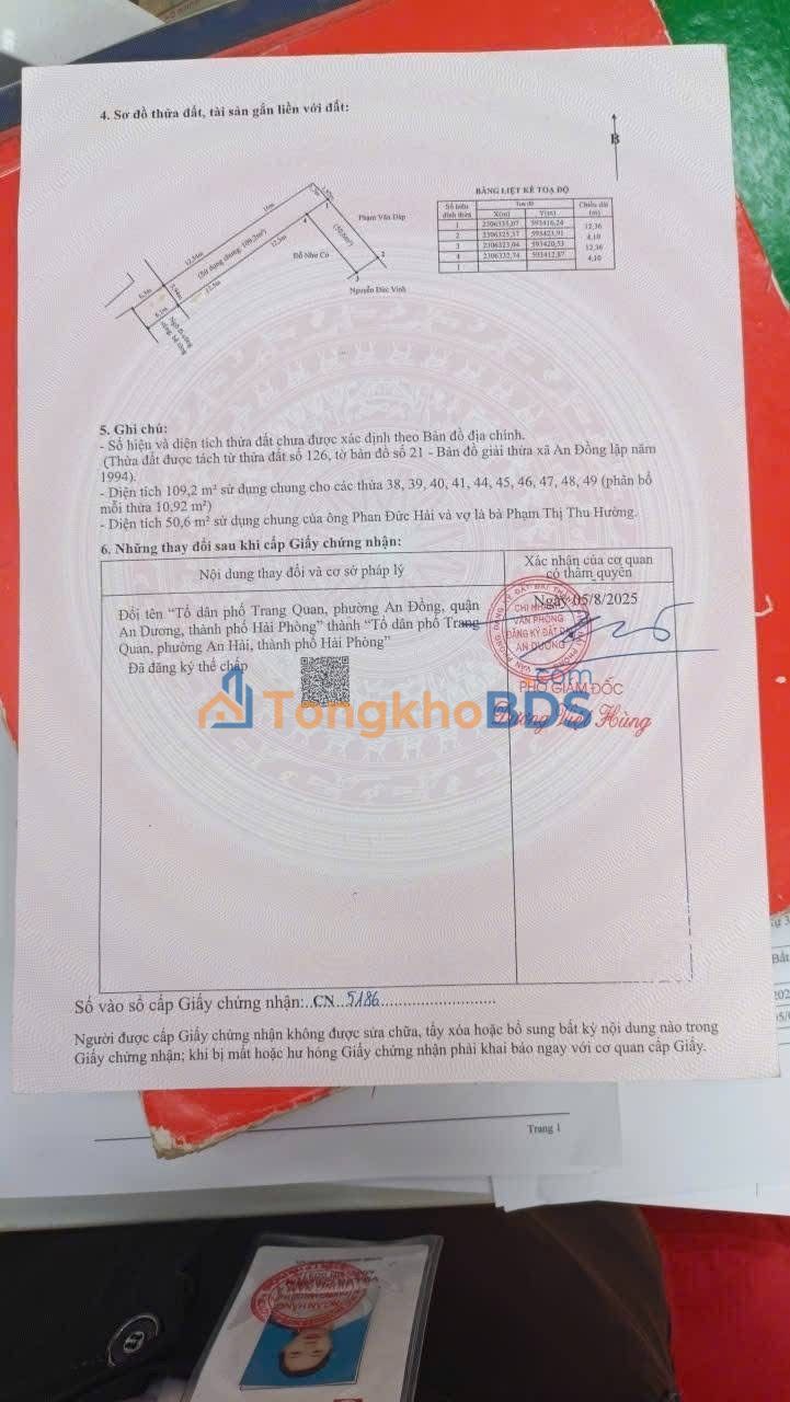 Đất nền An Đồng An Dương 50,6m² 2,35 tỷ - Sổ đỏ chính chủ
