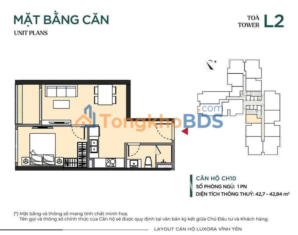 Căn hộ Luxora Vĩnh Yên 42m² 1,9x tỷ - View đẹp bể bơi