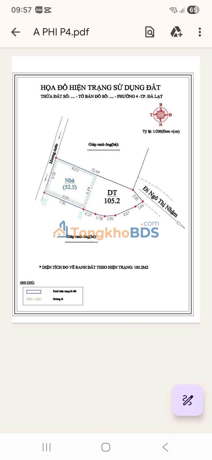 Nhà kiên cố 105m² Ngô Thị Nhậm, Đà Lạt - Giá 1.8 tỷ, Giảm Sốc 200 Triệu