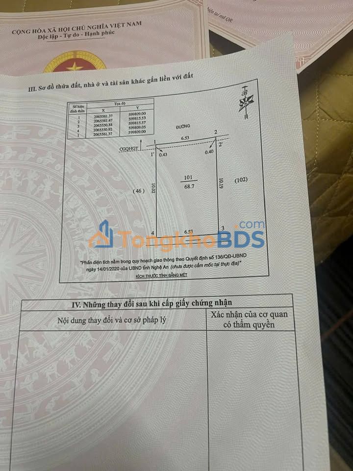 Nhà 3 Tầng Trường Thi - 68.7m² - Ngay Quảng Trường Vinh