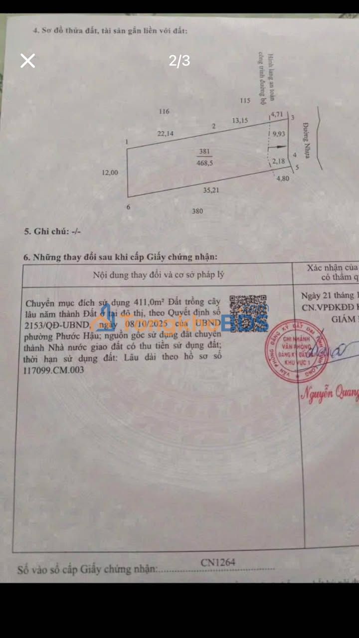 Đất Thổ Cư Phường 4, Vĩnh Long - 468m² Giá Tốt