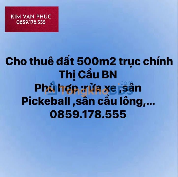 Cho thuê đất 500m² trục chính Thị Cầu, Bắc Ninh - Kinh doanh đa ngành nghề