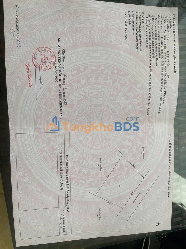 Đất Búng Gội Phú Quốc 179m2 thỏa thuận - Sổ đỏ chính chủ