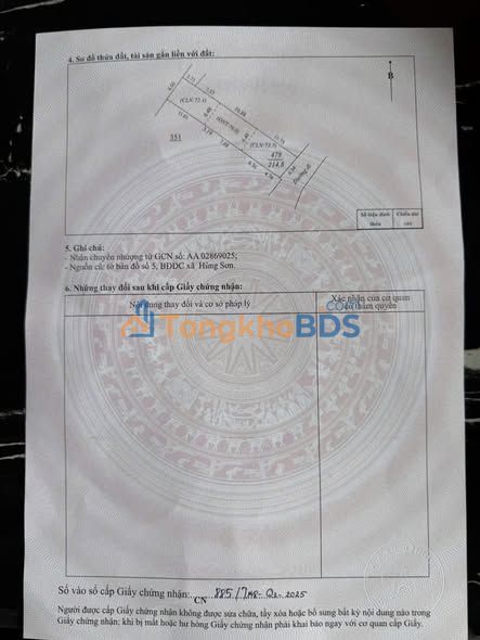 Đất nền 215m² Hợp Thịnh, Bắc Giang - Mặt tiền 6.34m, Hướng Nam - Giá chỉ 1.6 tỷ