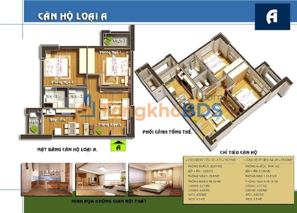 Căn hộ góc 2PN BMM Xa La, Hà Đông - 76m² - Giá 4.55 tỷ bao tên
