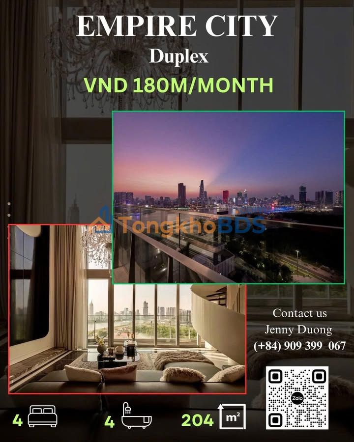 Căn hộ Empire City Quận 1 204m² 180 triệu - View đẹp