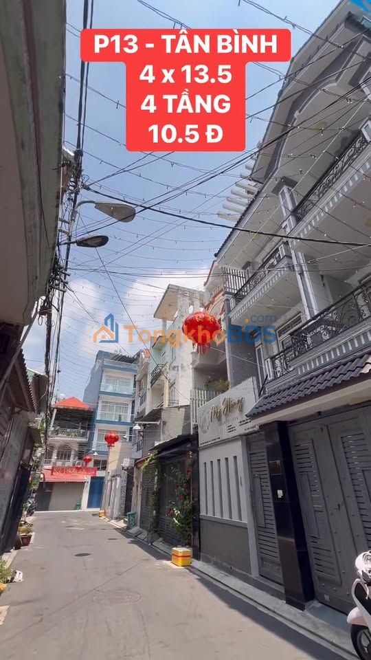 Nhà Phường 13 Tân Bình 54m² - Hẻm Thông, Gần Ga T3, Giá 10.5 Tỷ