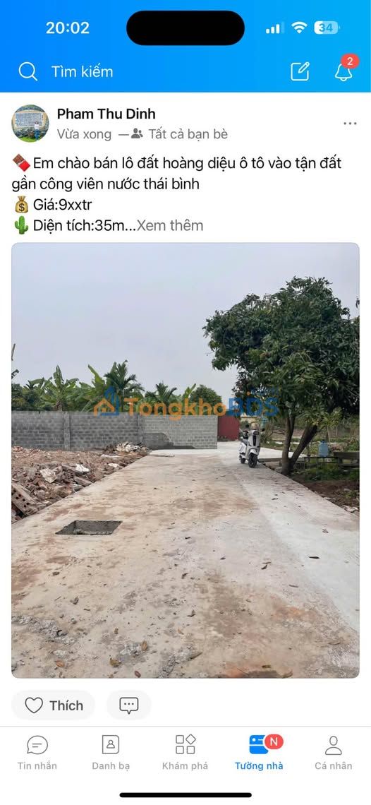 Bán Đất Hoàng Diệu, Thái Bình 35m² - Ô Tô Tận Nơi, Gần Công Viên Nước