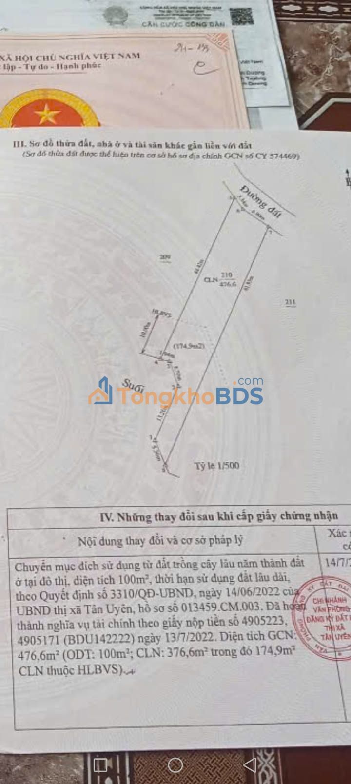 Đất Vĩnh Tân Tân Uyên 440m² 2.9 tỷ - Đầu tư dài hạn