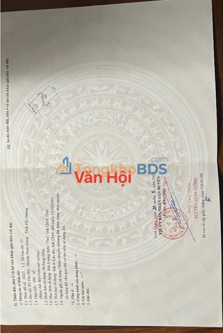 Đất Nền 100m² Xã Văn Hội, Ninh Giang - Chính Chủ, Giá Tốt