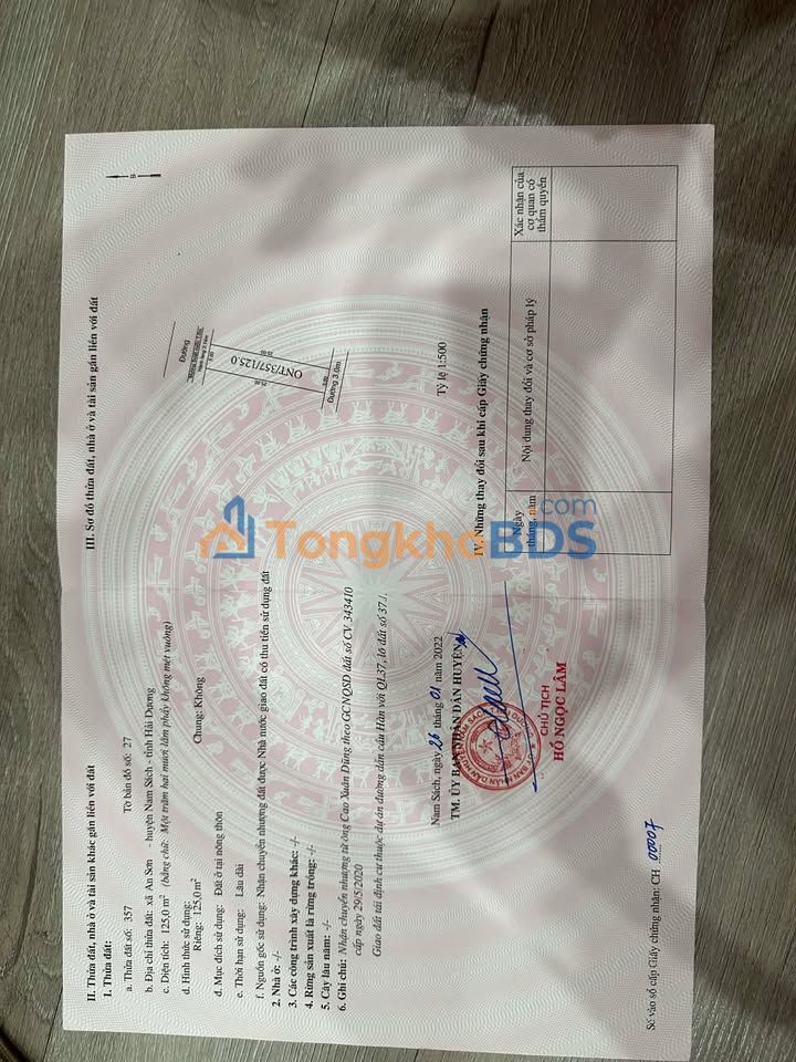 Đất An Sơn Nam Sách 125m2 2 tỷ - Đường to ô tô